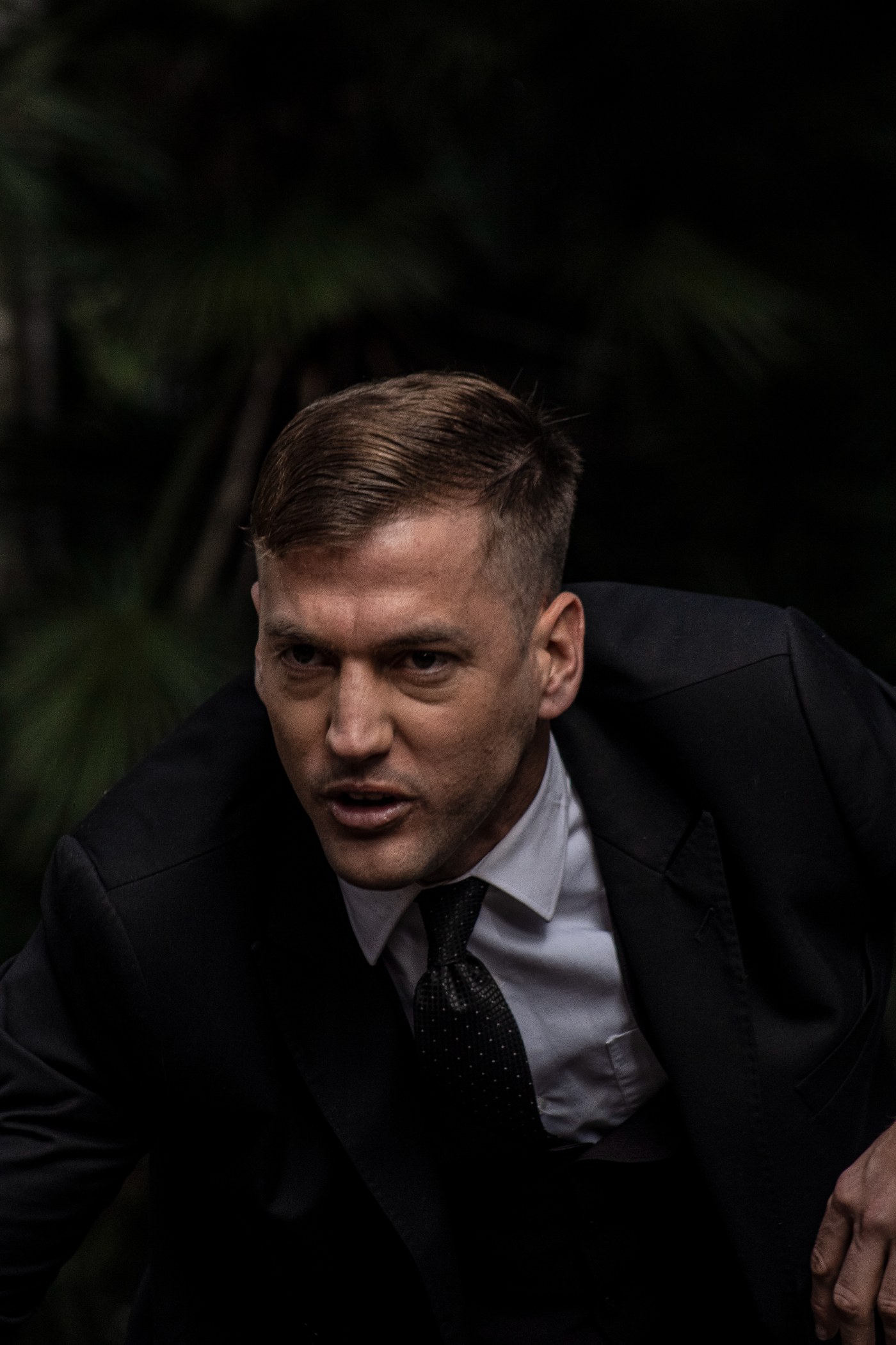 Editorial — traje y palmeras